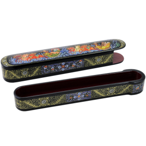 Box-pencil case "Troika" Mikulin, Palekh