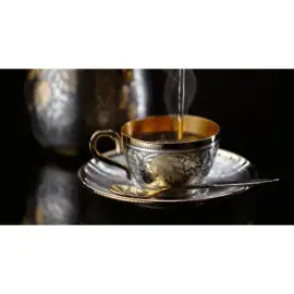 Кофейный сервиз из серебра "Хмель" на 6 персон