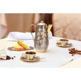 Кофейный сервиз из серебра "Хмель" на 6 персон