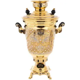 Чайный набор с самоваром "Москва" на 4 персоны, 10 предметов, Златоуст