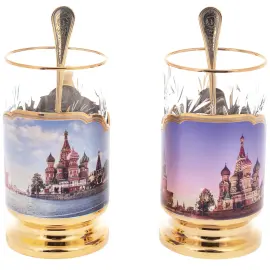 Чайный набор с самоваром "Москва" на 4 персоны, 10 предметов, Златоуст