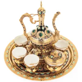 Сервиз "Восточный" на 6 персон, малахит, эмаль