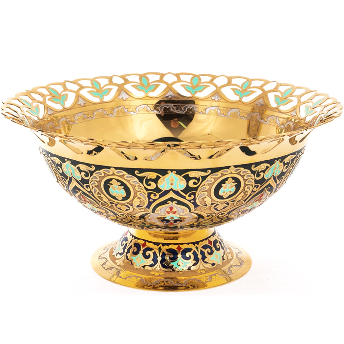 Oriental set for 6 persons (malachite, enamel)