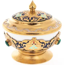 Сервиз "Восточный" на 6 персон, малахит, эмаль