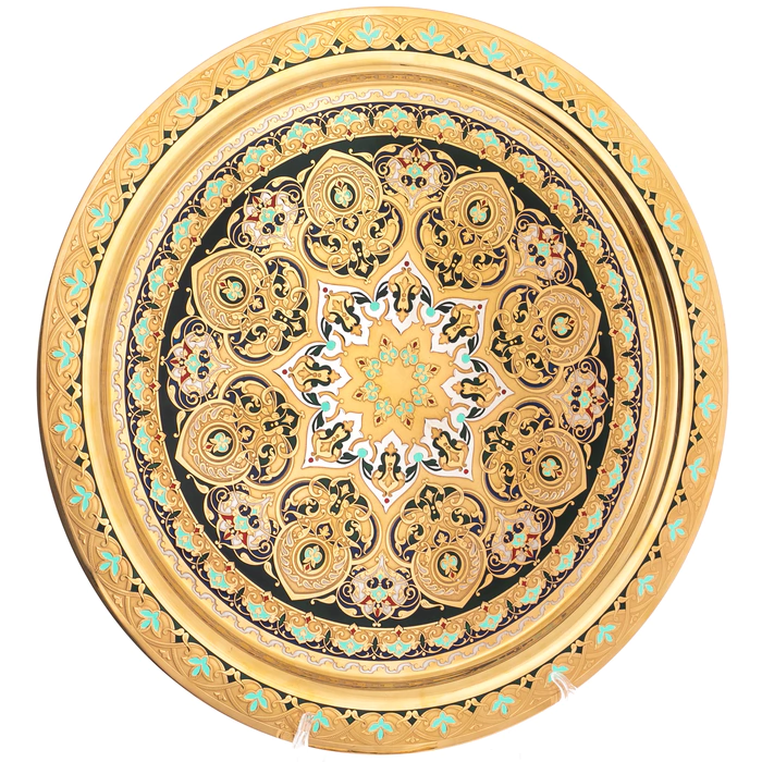 Oriental set for 6 persons (malachite, enamel)