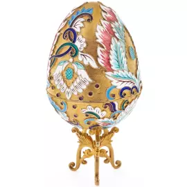 Egg-box "Lilac" with cubic zirconia (silver, enamel)