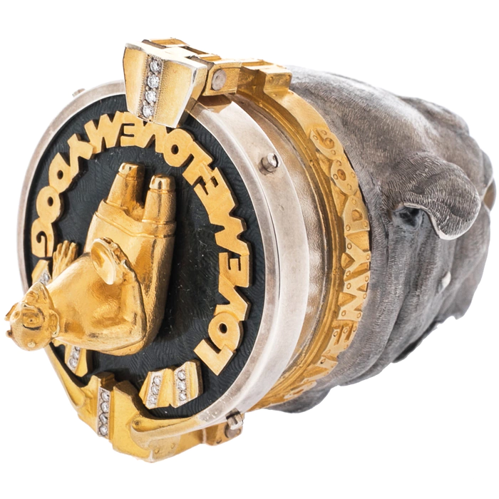 Silver rhyton-decoration "Dog"