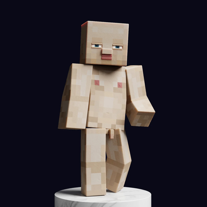 Sculpture Cube dude by artist Taras Zheltyshev