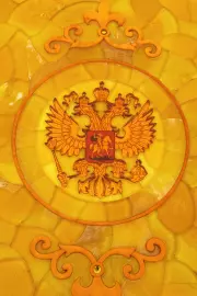 Нарды из янтаря "Герб РФ"