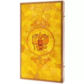 Нарды из янтаря "Герб РФ"