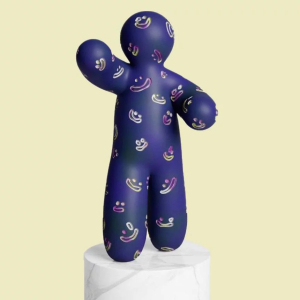 Sculpture Blue laugh by artist Taras Zheltyshev