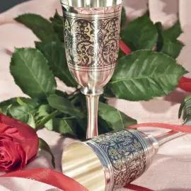 Бокал из серебра "Лоза" с позолотой