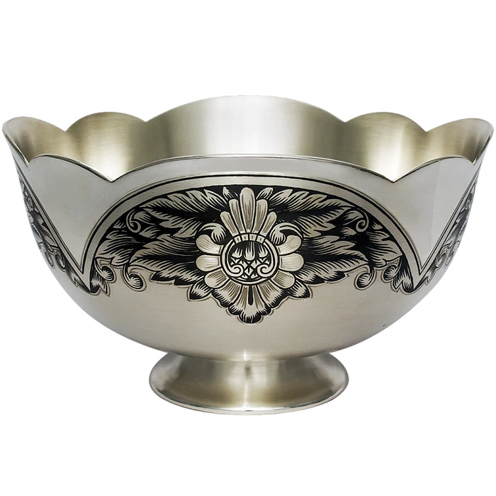 Silver salad bowl "Flower"