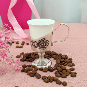 Silver coffee cup "Flower"