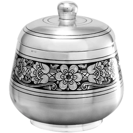 Silver sugar bowl "Flowers"