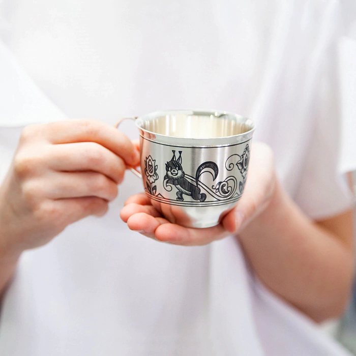 Children's cup made of silver "Squirrel"