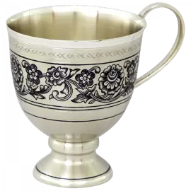 Чашка серебряная "Цветы"