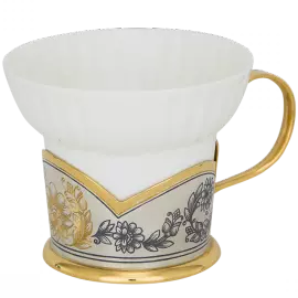 Чашка чайная из серебра "Астра"