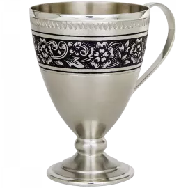 Чашка чайная серебряная "Цветы"