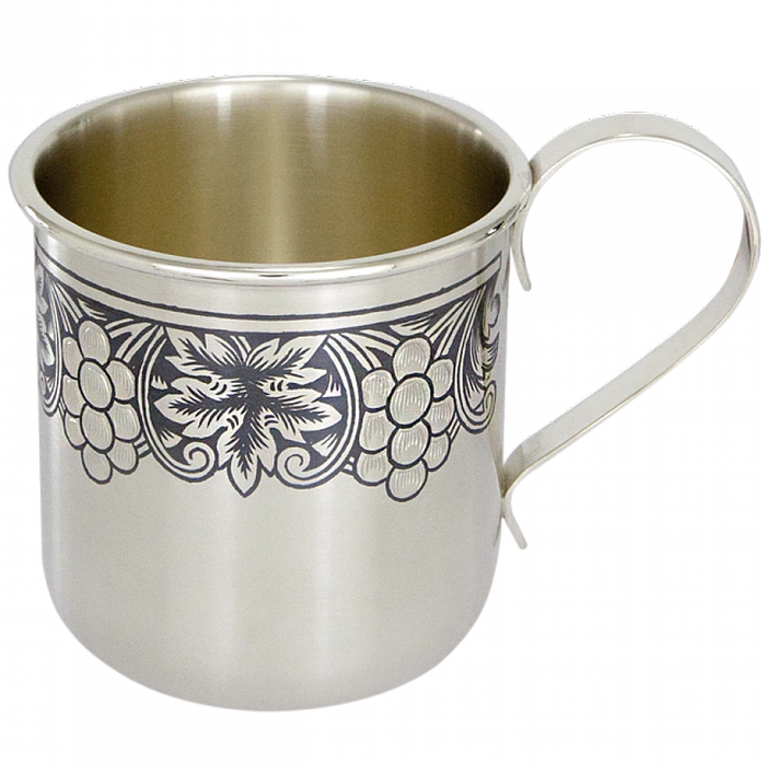 Children's cup and mug made of silver "Berries"