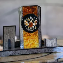 Письменный набор из березы и янтаря "Стандарт", коричневый