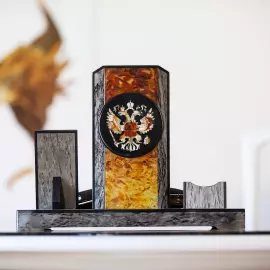 Письменный набор из березы и янтаря "Стандарт", коричневый