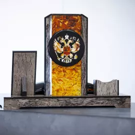 Письменный набор из березы и янтаря "Стандарт", коричневый