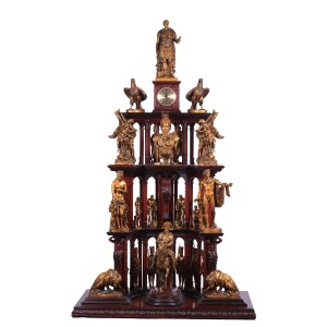 Floor clock made of beech "Generals", bronze