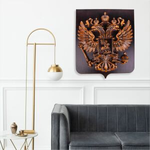 Герб из бука "Российская Федерация" малый