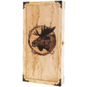 Backgammon from Karelian birch "Moose" small