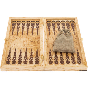 Backgammon from Karelian birch "Moose" small