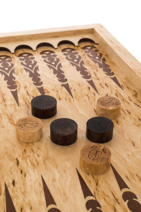 Backgammon from Karelian birch "Moose" small