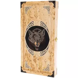 Нарды из карельской березы "Волк" малые