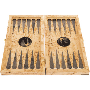 Backgammon from Karelian birch "Wolf" small