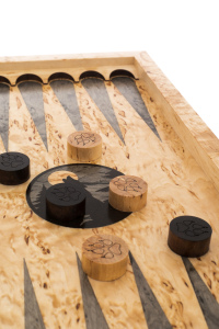 Backgammon from Karelian birch "Wolf" small