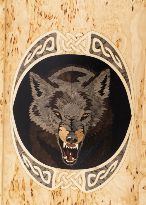 Backgammon from Karelian birch "Wolf" small
