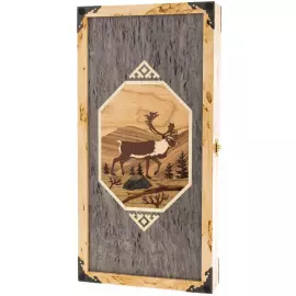 Нарды из карельской березы "Олень" малые