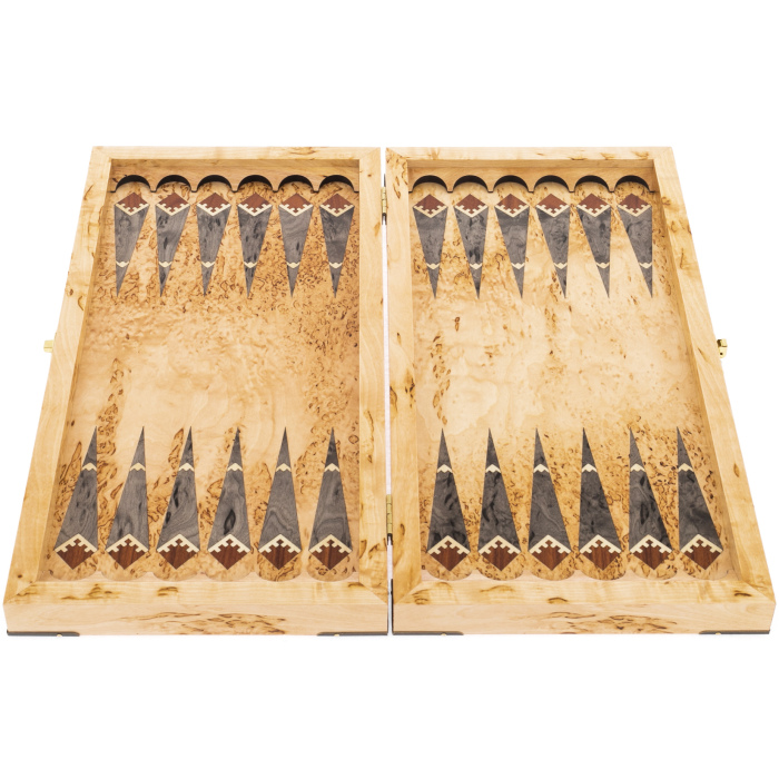 Backgammon from Karelian birch "Deer" small