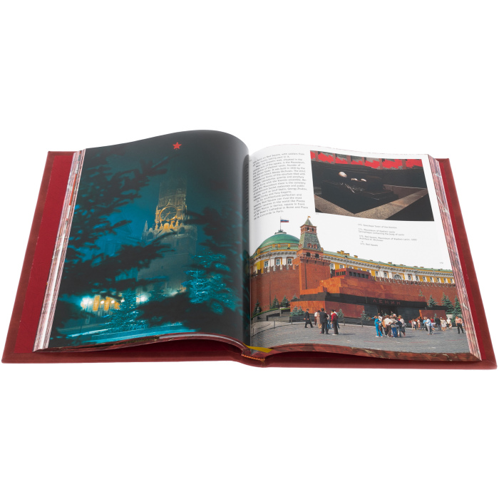 A leather-bound book "Moscow. History, architecture, art" in English