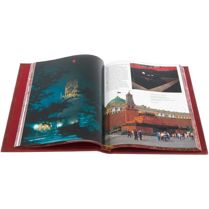 A leather-bound book "Moscow. History, architecture, art" in English