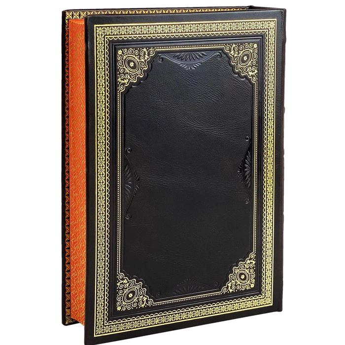 The leather-bound book by Robert Green "24 laws of seduction."