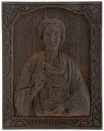 Икона Святого Пантелеймона Целителя, мореный дуб Икона Святого Пантелеймона Целителя, мореный дуб