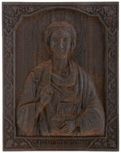 Icon of St. Panteleimon the Healer (stained oak)