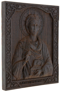 Icon of St. Panteleimon the Healer (stained oak)