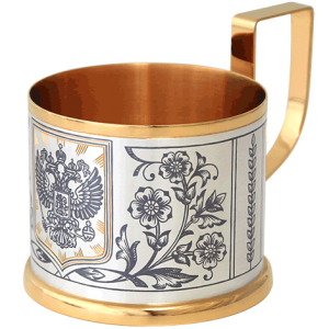 Silver cup holder "Coat of Arms of the Russian Federation"