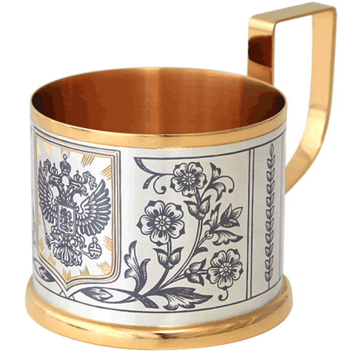 Silver cup holder "Coat of Arms of the Russian Federation"