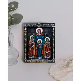 Икона из дерева "Святые Вера, Надежда, Любовь"