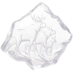 Transparent crystal sculpture "Moose Family"