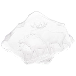 Transparent crystal sculpture "Moose Family"