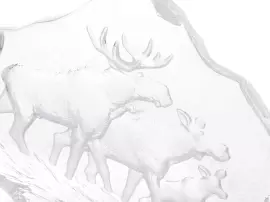 Скульптура из прозрачного хрусталя "Семья лосей"